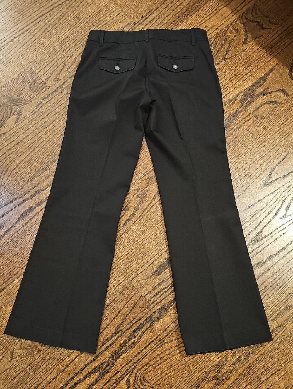 GAP Women's Straight Fit Flared Leg Black Dress Trousers with Crease - Picture 4 of 9